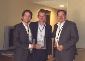 Our OM Business Unit Director, Ricardo Riguera, and our CEO, Luis Alves, receiving the award from Jean-Luc Spagnol, Sr. Director Alliances in EMEA in Oracle